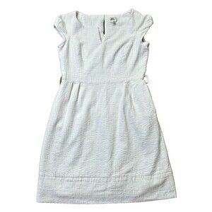 Milly Women's Dress White 12 Classic A-Line Y2K with Pockets Cotton